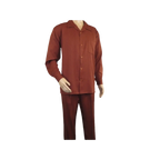 Men MONTIQUE 2pc Set Walking Leisure suit Long Sleeve Set 1641 Cognac Brown - J.Valintin Men's Wear Legend - 80211