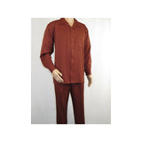 Men MONTIQUE 2pc Set Walking Leisure suit Long Sleeve Set 1641 Cognac Brown - J.Valintin Men's Wear Legend - 80211