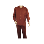 Men MONTIQUE 2pc Set Walking Leisure suit Long Sleeve Set 1641 Cognac Brown - J.Valintin Men's Wear Legend - 80211