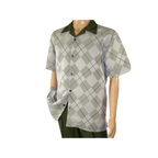 Men MONTIQUE 2pc Walking Leisure Suit Matching Set Short Sleeves 2216 green - J.Valintin Men's Wear Legend - 94737