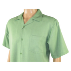 Men MONTIQUE 2pc Walking Leisure Suit Matching Set Short Sleeves 696 Apple Green - J.Valintin Men's Wear Legend - 95753