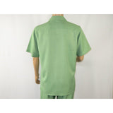 Men MONTIQUE 2pc Walking Leisure Suit Matching Set Short Sleeves 696 Apple Green - J.Valintin Men's Wear Legend - 95753