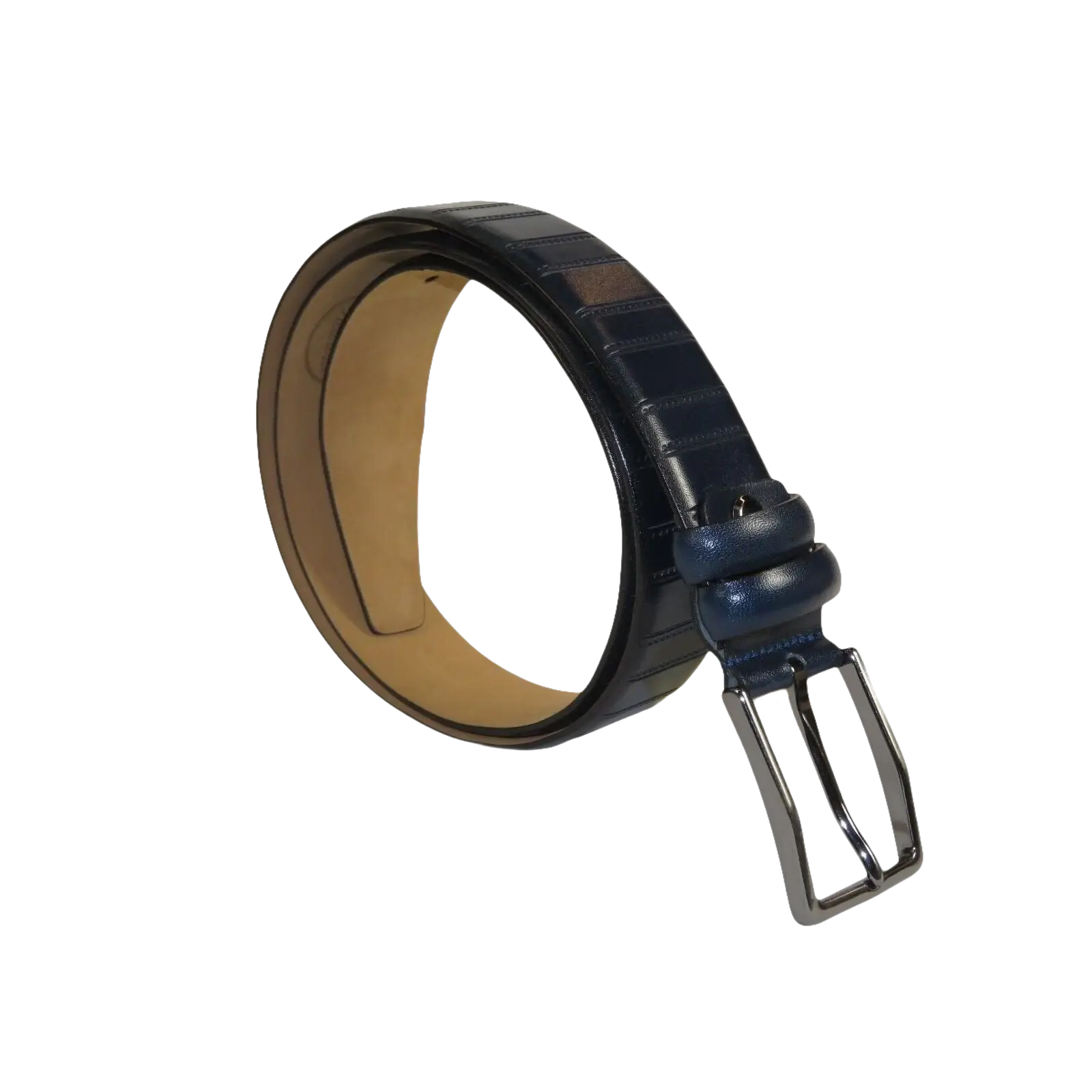 Men Navy Blue Genuine Leather Belt PIERO ROSSI Turkey Soft Full Grain #Navy line - J.Valintin Men's Wear Legend - 97303