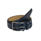 Men Navy Blue Genuine Leather Belt PIERO ROSSI Turkey Soft Full Grain #Navy line - J.Valintin Men's Wear Legend - 97303