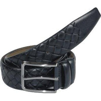 Men Navy Genuine Leather Belt PIERO ROSSI Turkey Soft Full Grain #Navy Woven - J.Valintin Men's Wear Legend - 97329