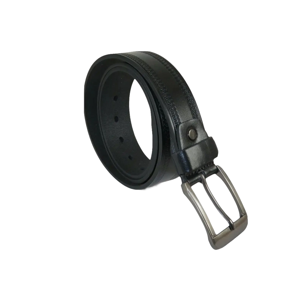 Men NORTH WOODS VALENTINI Leather Belt Casual Dress Pin Buckle NW31 Black New - J.Valintin Men's Wear Legend - 18977