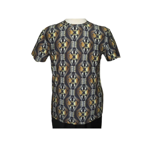 Men Oscar Banks Turkey Party T - Shirt Satin European 1168 - 07 Black Gold Fancy - J.Valintin Men's Wear Legend - 72580