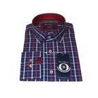 Men Oscar Banks Turkey Shirt All Egyptian Cotton Wrinkle less 5844 - 08 navy red - J.Valintin Men's Wear Legend - 72317