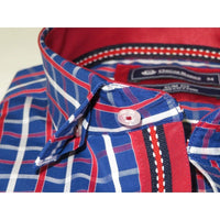 Men Oscar Banks Turkey Shirt All Egyptian Cotton Wrinkle less 5844 - 08 navy red - J.Valintin Men's Wear Legend - 72317