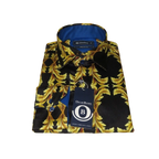 Men Oscar Banks Turkey Shirt Satin Singer Performer 6268 - 07 Black Gold Floral - J.Valintin Men's Wear Legend - 72448
