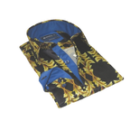 Men Oscar Banks Turkey Shirt Satin Singer Performer 6268 - 07 Black Gold Floral - J.Valintin Men's Wear Legend - 72448