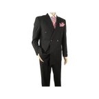 Men Pacelli Double Breasted Suit Classic Peak Lapel Pleated pants GILBERT Black - J.Valintin Men's Wear Legend - 98333