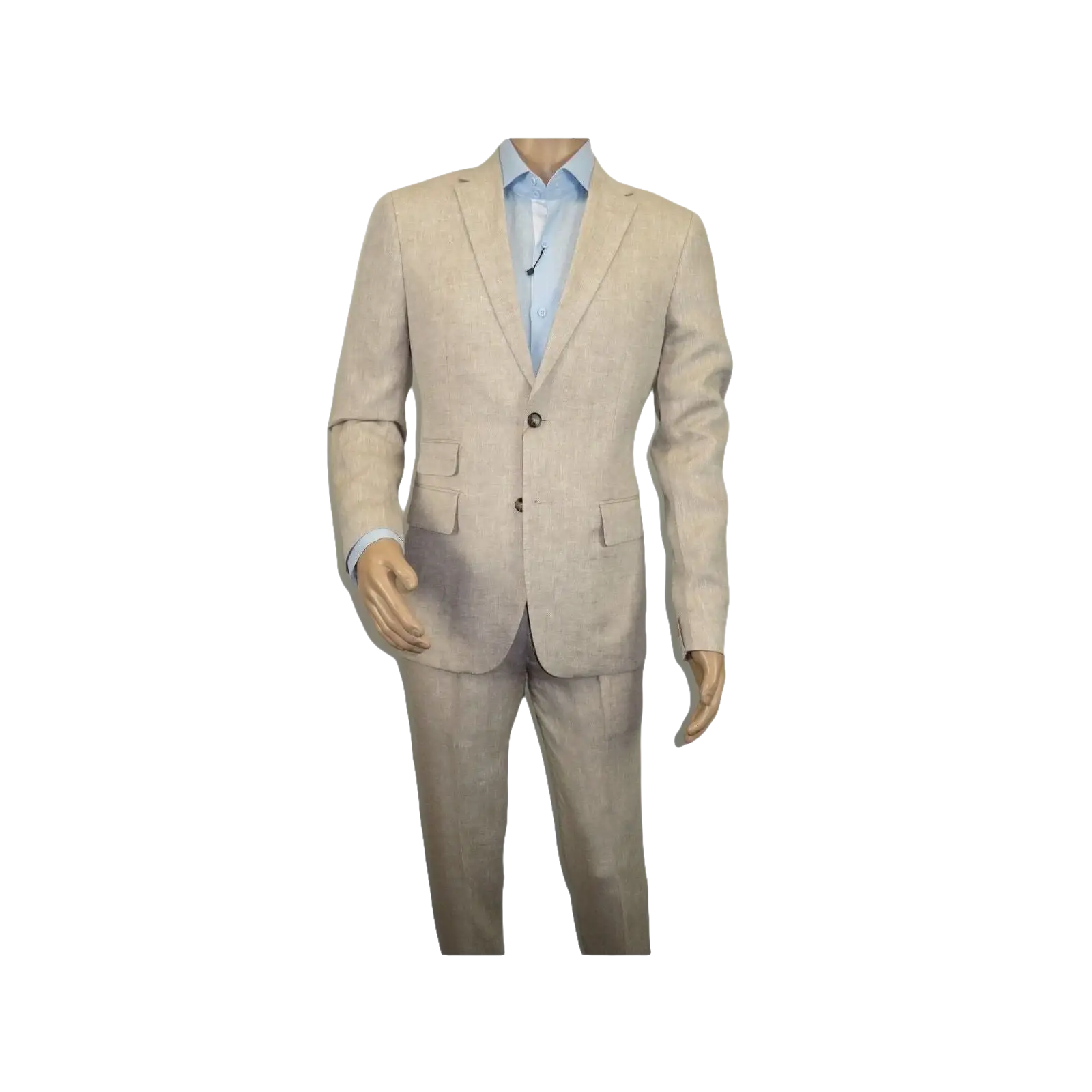 Men Premium 100% Linen Cocktail Suit by INSERCH Breathable and cool SU880 Tan - J.Valintin Men's Wear Legend - 100647
