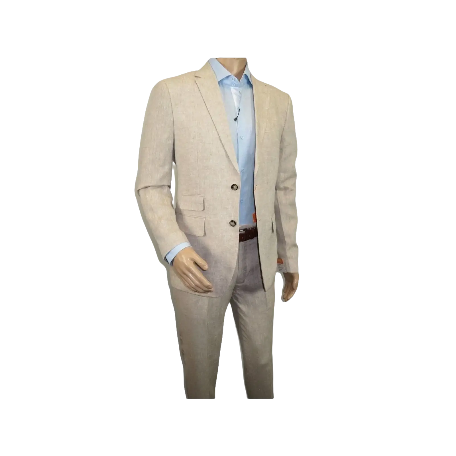 Men Premium 100% Linen Cocktail Suit by INSERCH Breathable and cool SU880 Tan - J.Valintin Men's Wear Legend - 100647
