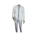 Men Premium 100% Linen Cocktail Suit by INSERCH Breathable and cool SU880 White - J.Valintin Men's Wear Legend - 100640