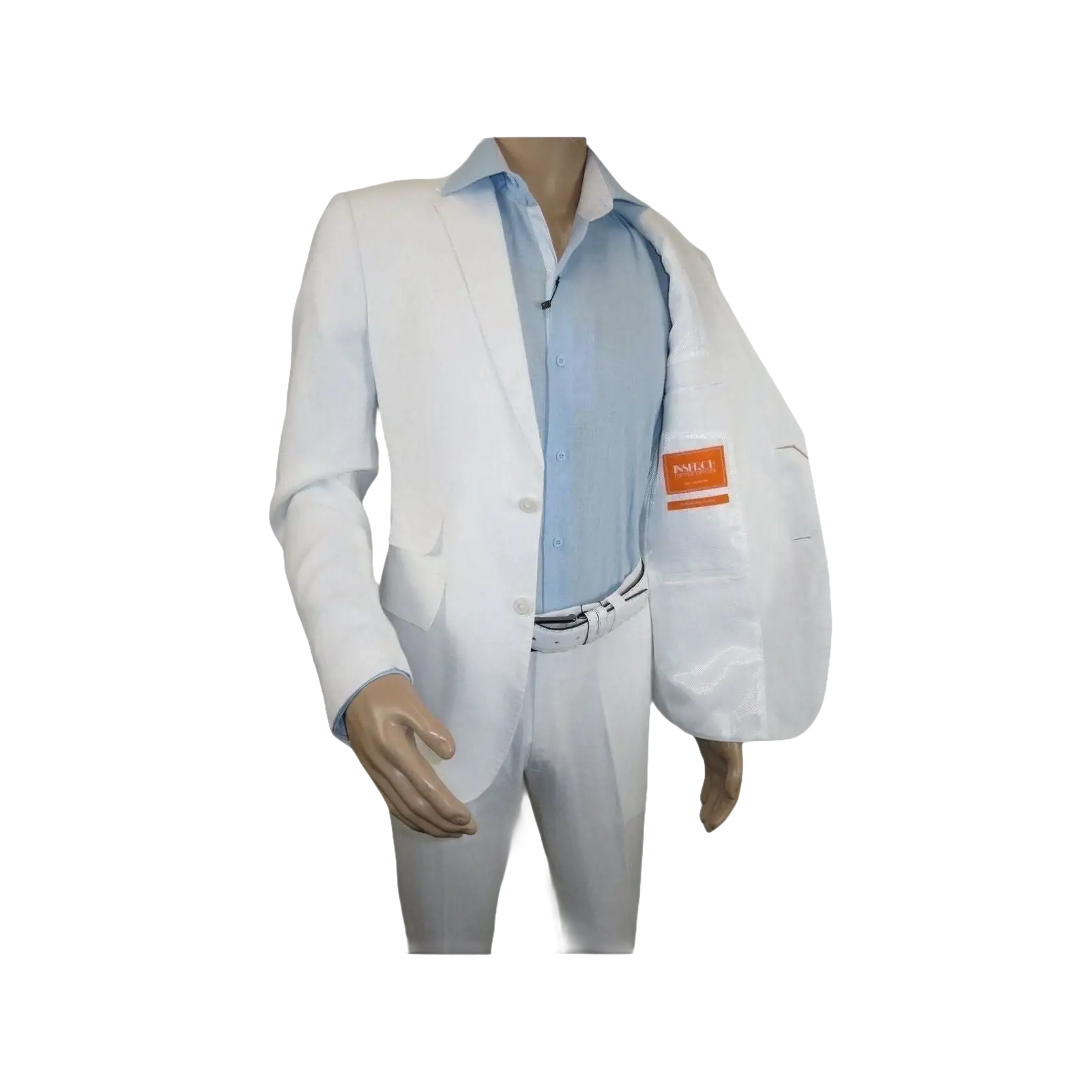 Men Premium 100% Linen Cocktail Suit by INSERCH Breathable and cool SU880 White - J.Valintin Men's Wear Legend - 100640