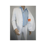 Men Premium 100% Linen Cocktail Suit by INSERCH Breathable and cool SU880 White - J.Valintin Men's Wear Legend - 100640