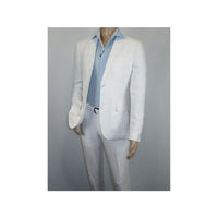 Men Premium 100% Linen Cocktail Suit by INSERCH Breathable and cool SU880 White - J.Valintin Men's Wear Legend - 100640