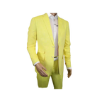 Men Premium 100% Linen Cocktail Suit by INSERCH Breathable and cool SU880 Yellow - J.Valintin Men's Wear Legend - 100654