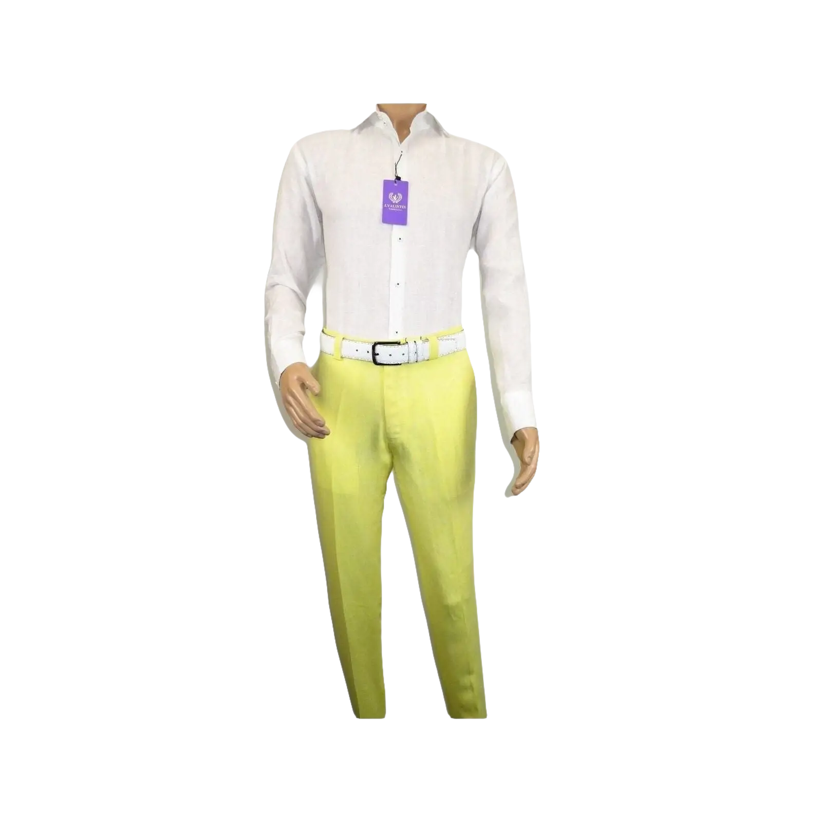 Men Premium 100% Linen Cocktail Suit by INSERCH Breathable and cool SU880 Yellow - J.Valintin Men's Wear Legend - 100654