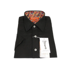 Men Premium Quality Soft Linen Sports Shirt By INSERCH Short Sleeves SS717 Black - J.Valintin Men's Wear Legend - 100716