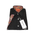 Men Premium Quality Soft Linen Sports Shirt By INSERCH Short Sleeves SS717 Black - J.Valintin Men's Wear Legend - 100716