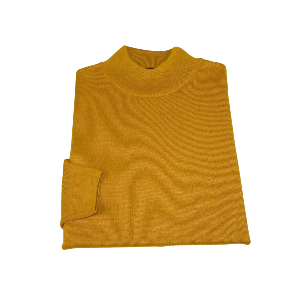 Men PRINCELY Made in Turkey Soft Merinos Wool Sweater Knits Mock 1011 - 00 Gold - J.Valintin Men's Wear Legend - 96657