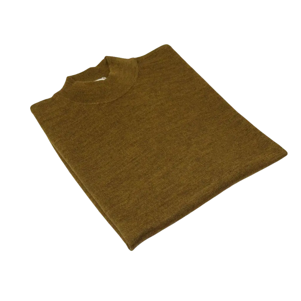 Men PRINCELY Soft Comfort Merinos Wool Sweater Knits Mock 1011 - 00 Mid Brown - J.Valintin Men's Wear Legend - 1011 - 00 Mid Brown - M