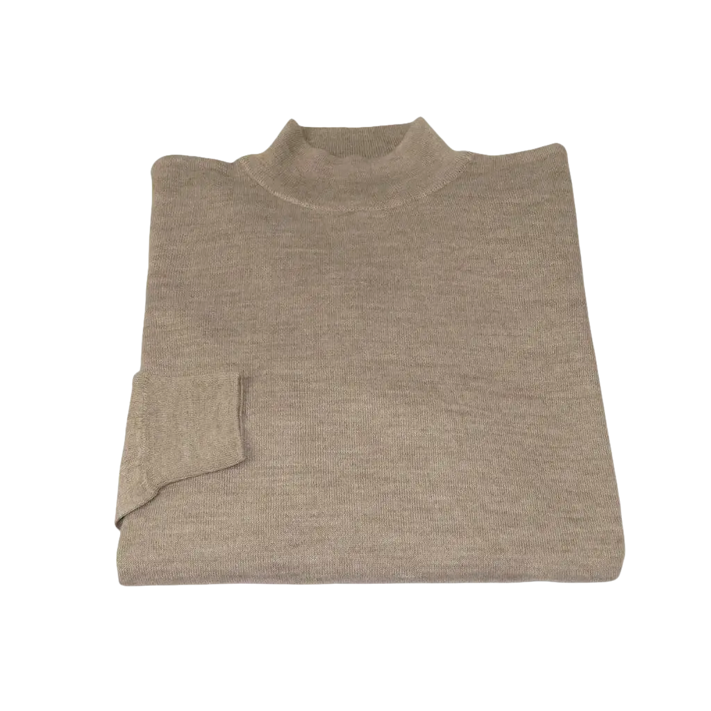 Men PRINCELY Soft Comfort Merinos Wool Sweater Knits Mock 1011 - 00 Mocha - J.Valintin Men's Wear Legend - 1011 - 00 Mocha - M