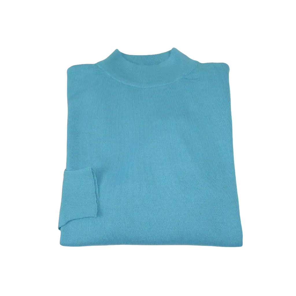 Men PRINCELY Soft Comfortable Merinos Wool Sweater Knits Mock 1011 - 00 Turquoise - J.Valintin Men's Wear Legend - 1011 - 00 - Turq - M
