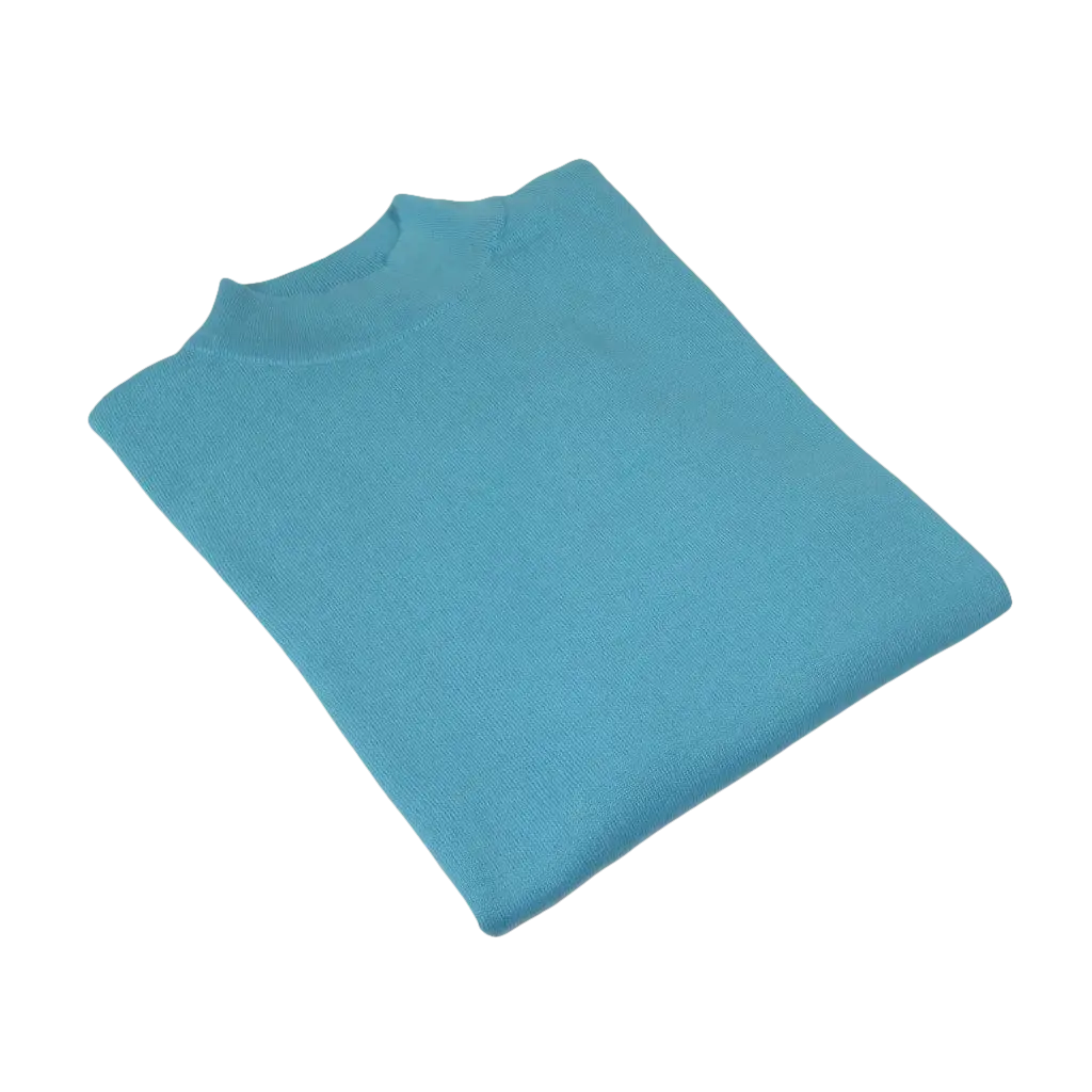 Men PRINCELY Soft Comfortable Merinos Wool Sweater Knits Mock 1011 - 00 Turquoise - J.Valintin Men's Wear Legend - 1011 - 00 - Turq - M