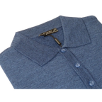 Men PRINCELY Soft Merinos Wool Sweater Knits Lightweight Polo 1011 - 40 Denim Blue - J.Valintin Men's Wear Legend - 96634
