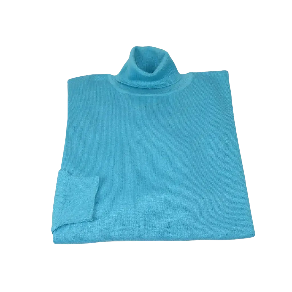 Men PRINCELY Turtle neck Sweater From Turkey Merino Wool 1011 - 80 Lt Turquoise - J.Valintin Men's Wear Legend - 1011 - 80 Lt Turq - M