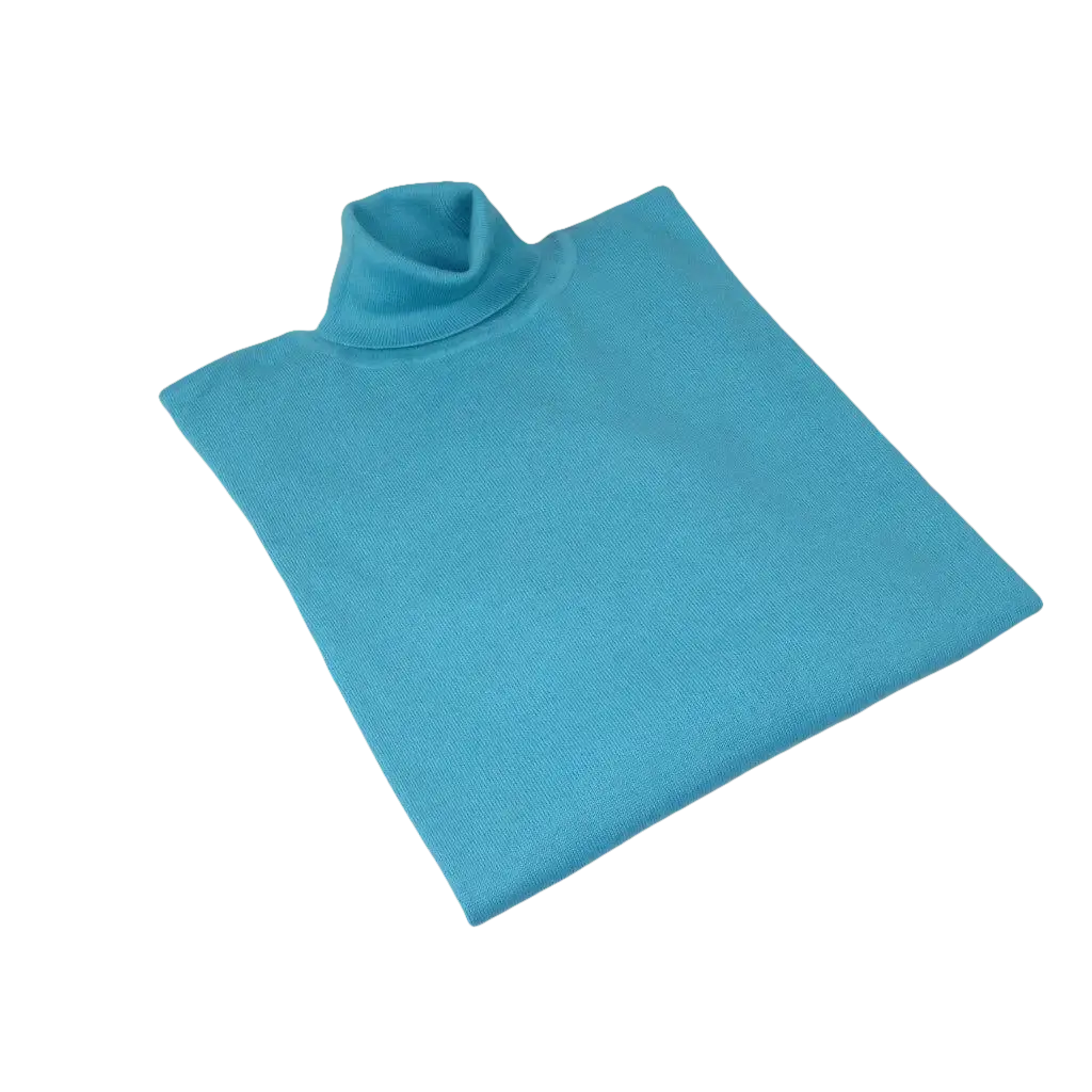 Men PRINCELY Turtle neck Sweater From Turkey Merino Wool 1011 - 80 Lt Turquoise - J.Valintin Men's Wear Legend - 1011 - 80 Lt Turq - M