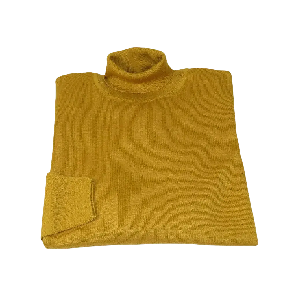 Men PRINCELY Turtle neck Sweater From Turkey Merino Wool 1011 - 80 Mustard - J.Valintin Men's Wear Legend - 1011 - 80 Mustard - M