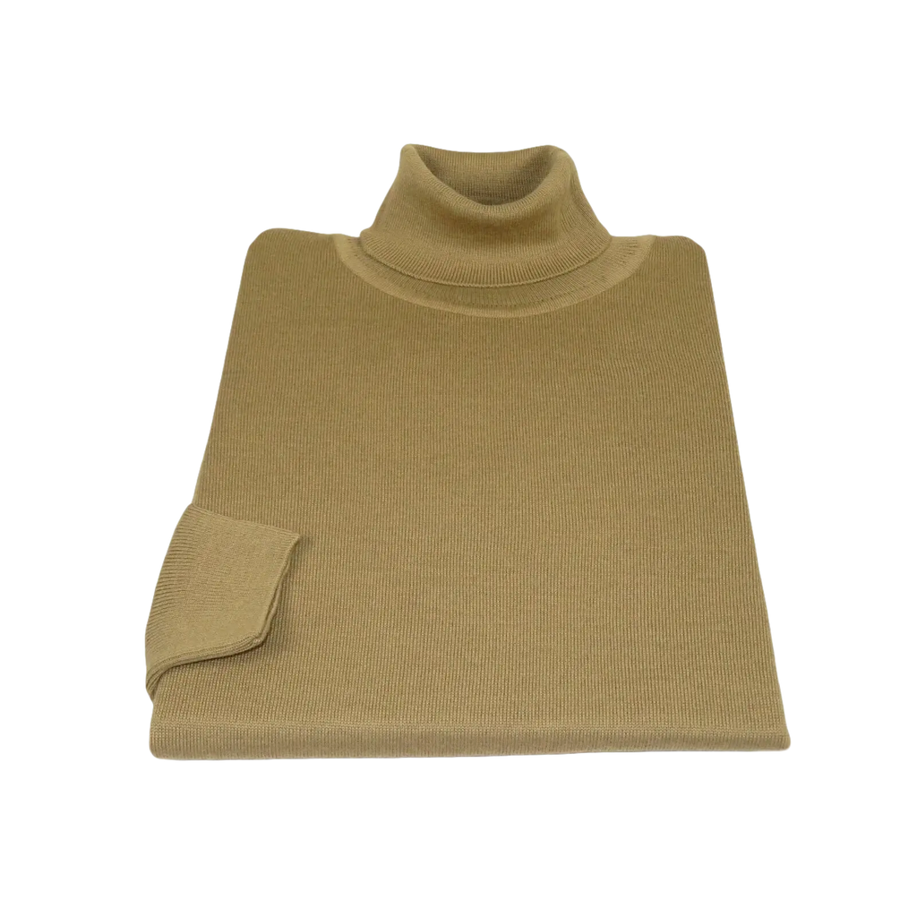 Men PRINCELY Turtle neck Sweater From Turkey Soft Merino Wool 1011 - 80 Taupe - J.Valintin Men's Wear Legend - 96729