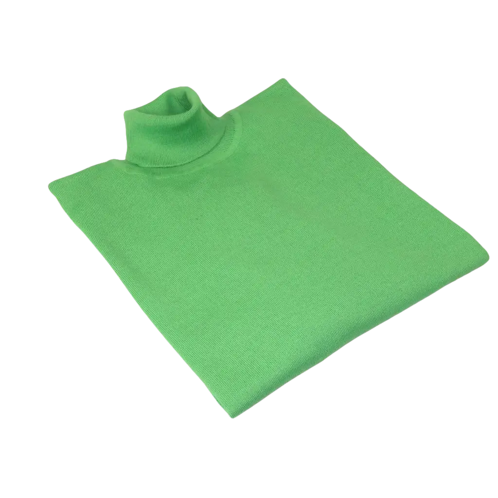 Men PRINCELY Turtle neck Sweater Turkey Soft Merino Wool 1011 - 80 Apple Green - J.Valintin Men's Wear Legend - 1011 - 80 Apple - M