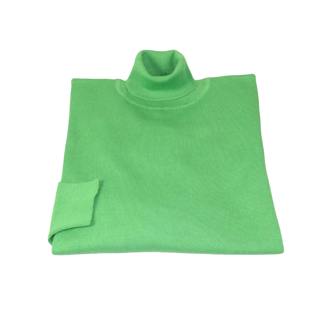 Men PRINCELY Turtle neck Sweater Turkey Soft Merino Wool 1011 - 80 Apple Green - J.Valintin Men's Wear Legend - 1011 - 80 Apple - M