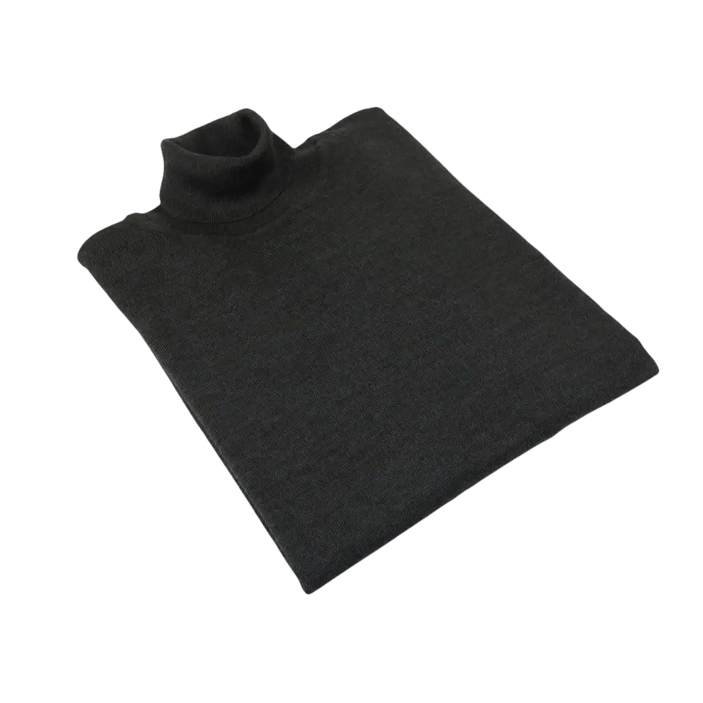 Men PRINCELY Turtle neck Sweater Turkey Soft Merinos Wool 1011 - 80 Charcoal - J.Valintin Men's Wear Legend - 1011 - 80 Charcoal - M