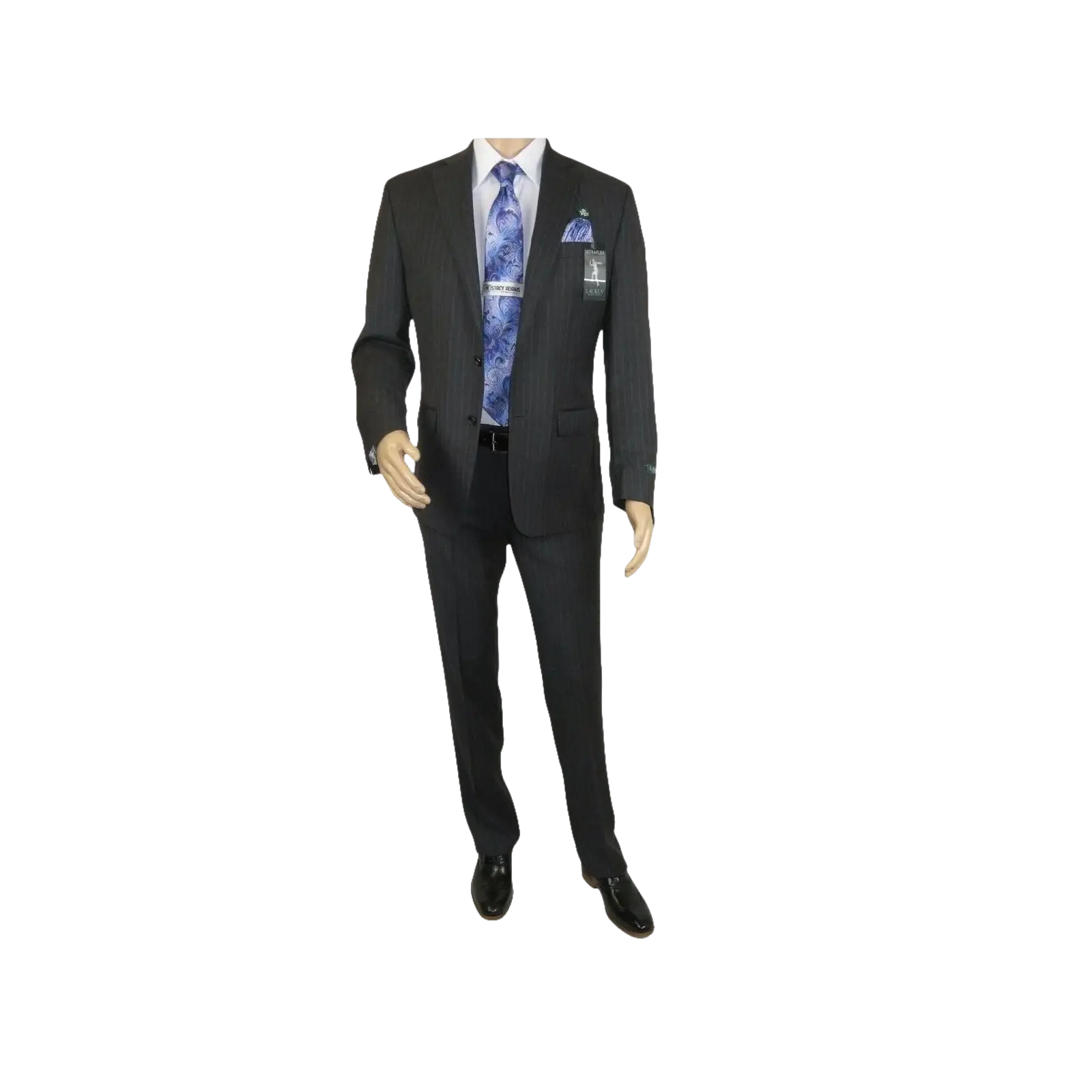 Men RALPH LAUREN Suit Wool Blend Two Button Classic Pinstripe Formal 0151 Gray - J.Valintin Men's Wear Legend - 18241
