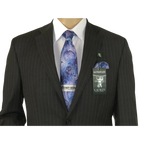 Men RALPH LAUREN Suit Wool Blend Two Button Classic Pinstripe Formal 0151 Gray - J.Valintin Men's Wear Legend - 18241