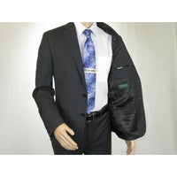 Men RALPH LAUREN Suit Wool Blend Two Button Classic Pinstripe Formal 0151 Gray - J.Valintin Men's Wear Legend - 18241