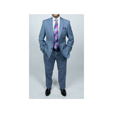 Men RALPH LAUREN Suit Wool Blend Two Button Shark Texture Formal 0278 Sky Blue - J.Valintin Men's Wear Legend - 18213