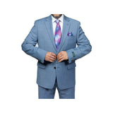 Men RALPH LAUREN Suit Wool Blend Two Button Shark Texture Formal 0278 Sky Blue - J.Valintin Men's Wear Legend - 18213