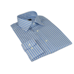 Men Reddington 100% Cotton Dress Sports shirt Regular Modern fit 175 Blue Stripe - J.Valintin Men's Wear Legend - 4420