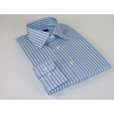 Men Reddington 100% Cotton Dress Sports shirt Regular Modern fit 175 Blue Stripe - J.Valintin Men's Wear Legend - 4420