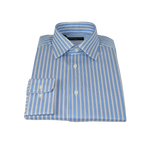 Men Reddington 100% Cotton Dress Sports shirt Regular Modern fit 175 Blue Stripe - J.Valintin Men's Wear Legend - 4420