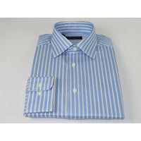 Men Reddington 100% Cotton Dress Sports shirt Regular Modern fit 175 Blue Stripe - J.Valintin Men's Wear Legend - 4420