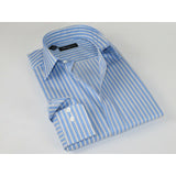 Men Reddington 100% Cotton Dress Sports shirt Regular Modern fit 175 Blue Stripe - J.Valintin Men's Wear Legend - 4420