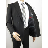 Men RENOIR Dressy Suit Separates Solid Slim Fit 201 - 1 Black Double Breasted - J.Valintin Men's Wear Legend - 201 - 1 DB - 36S